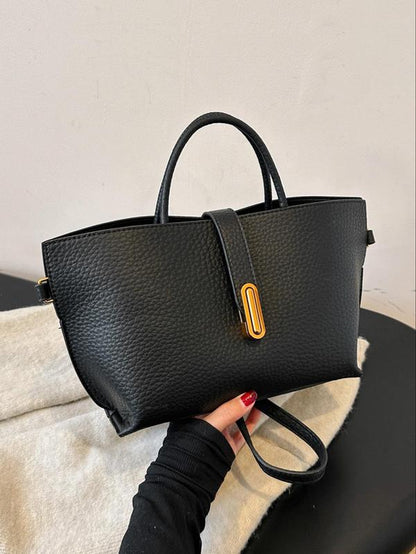 Women'S Elegant Solid Color French Styling Handbag, Handbag Sling Bag, Fashionable Crossbody Bag for Daily Used, Casual Trendy Versatile High-Quality Daily Commuting Bag Textured Handbag, Shoulder Bags, Sling Purse, Ladies Purse, Crossbody Bag Women