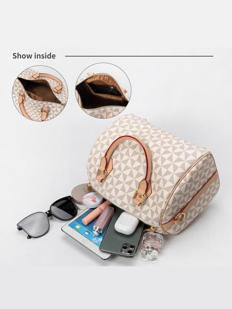 Fashionable Geometric Pattern Crossbody Bag, Lightweight Zipper Shoulder Bag with Adjustable Strap, Trendy All-Match Commuter Bag for Daily Used, Purse Women, Unique Bags, Everyday Bags, Sling Purse, Mother'S Day Gift