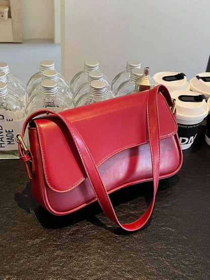 Women'S Summer Outfits 2024 Plain Color Saddle Everyday Shoulder Bag & Crossbody Bag, Elegant Magnetic Closure Flap Saddle Bag for Daily Use, Purse