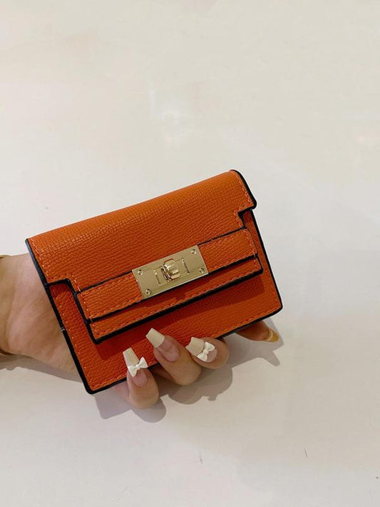 Women'S Solid Color Card Holder, Fashionable Small Pu Leather Wallet, Casual All-Match Commuter Card Bag for Work & Daily Use, Mother'S Day Gift, Pouch Bags for Women, Accessories for Vacation