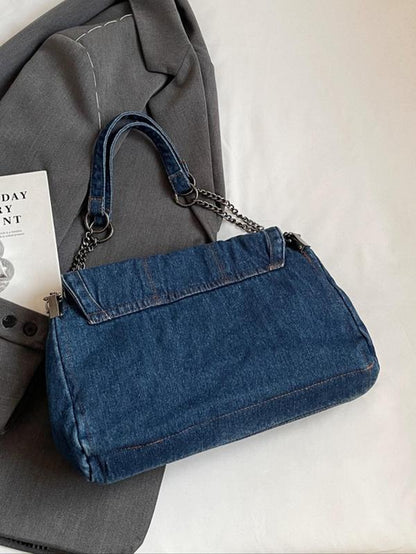 Fashion Denim Chain Purse Bag, Denim Shoulder Satchel, 2025 Casual Versatile Crossbody Bag for Women, Trendy All-Match Commuter Purse, Denim Shoulder Purse, Denim Sling Bag, Denim Handbag