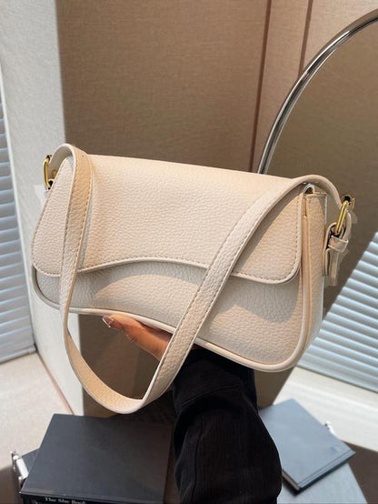 Women'S Summer Outfits 2024 Plain Color Saddle Everyday Shoulder Bag & Crossbody Bag, Elegant Magnetic Closure Flap Saddle Bag for Daily Use, Purse