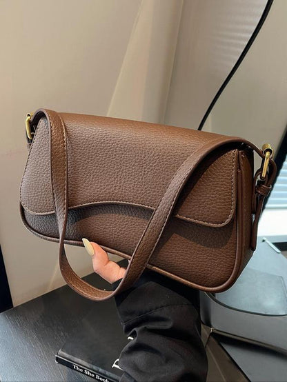 Women'S Summer Outfits 2024 Plain Color Saddle Everyday Shoulder Bag & Crossbody Bag, Elegant Magnetic Closure Flap Saddle Bag for Daily Use, Purse