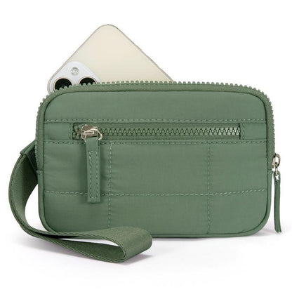 Women'S Solid Color Storage Zipper Wallet, Daily Lightweight Waterproof Mobile Phone Wallet, Nylon Crossbody Card Holder and Coin Purse Storage Bag with Zipper Pocket, Shopping, Travel, Fitness Essential Lightweight Wallet Durable and Elegant Clutch