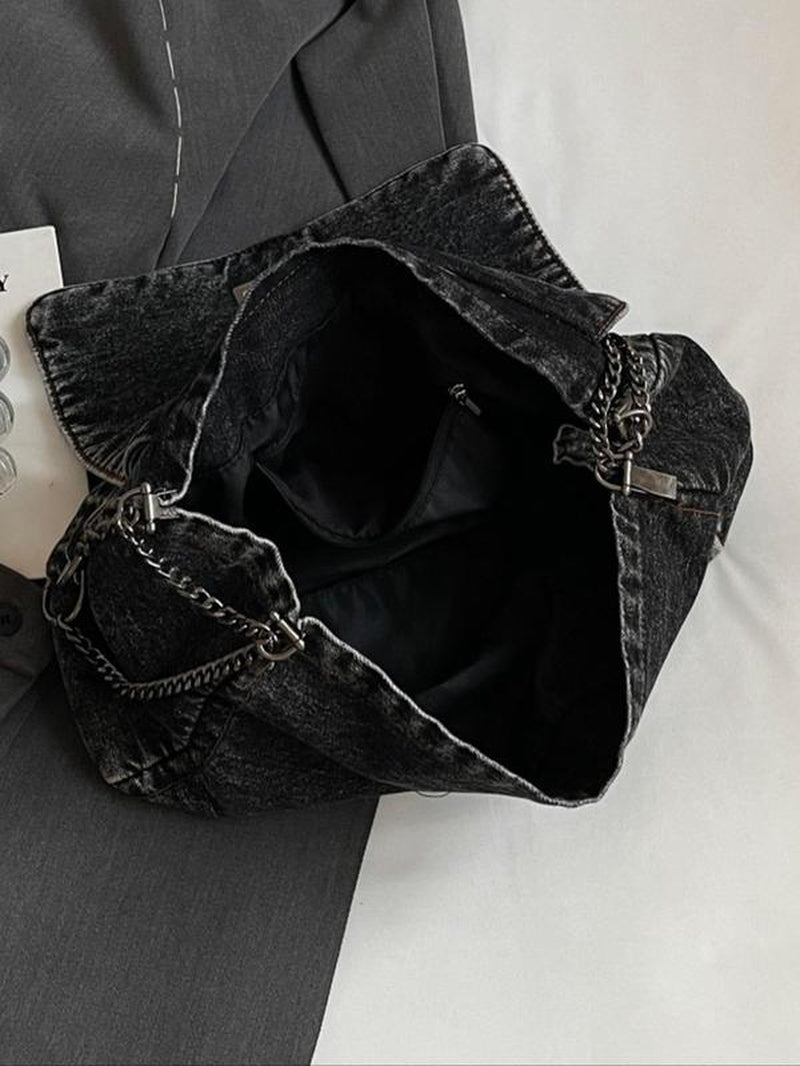 Fashion Denim Chain Purse Bag, Denim Shoulder Satchel, 2025 Casual Versatile Crossbody Bag for Women, Trendy All-Match Commuter Purse, Denim Shoulder Purse, Denim Sling Bag, Denim Handbag