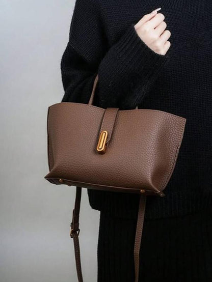 Women'S Elegant Solid Color French Styling Handbag, Handbag Sling Bag, Fashionable Crossbody Bag for Daily Used, Casual Trendy Versatile High-Quality Daily Commuting Bag Textured Handbag, Shoulder Bags, Sling Purse, Ladies Purse, Crossbody Bag Women