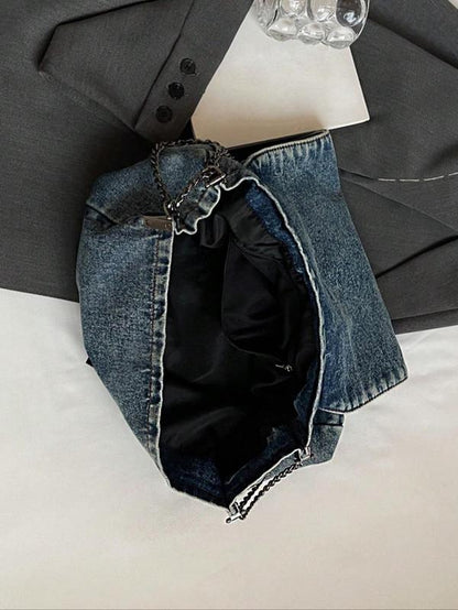 Fashion Denim Chain Purse Bag, Denim Shoulder Satchel, 2025 Casual Versatile Crossbody Bag for Women, Trendy All-Match Commuter Purse, Denim Shoulder Purse, Denim Sling Bag, Denim Handbag