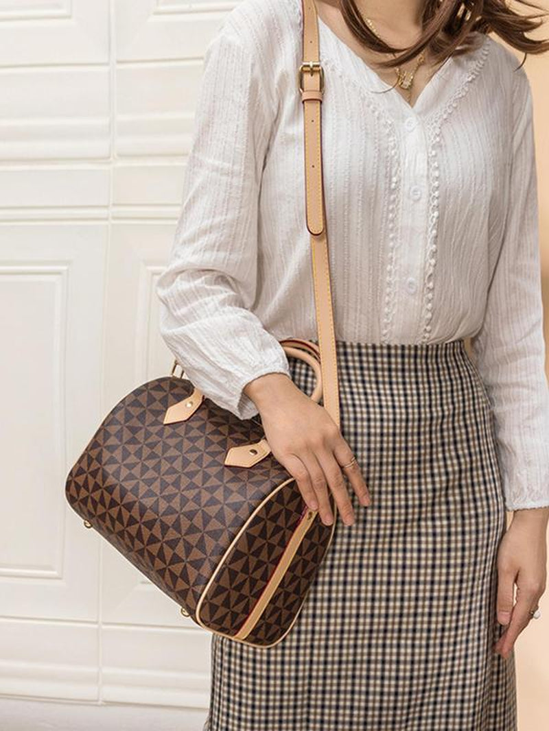 Fashionable Geometric Pattern Crossbody Bag, Lightweight Zipper Shoulder Bag with Adjustable Strap, Trendy All-Match Commuter Bag for Daily Used, Purse Women, Unique Bags, Everyday Bags, Sling Purse, Mother'S Day Gift