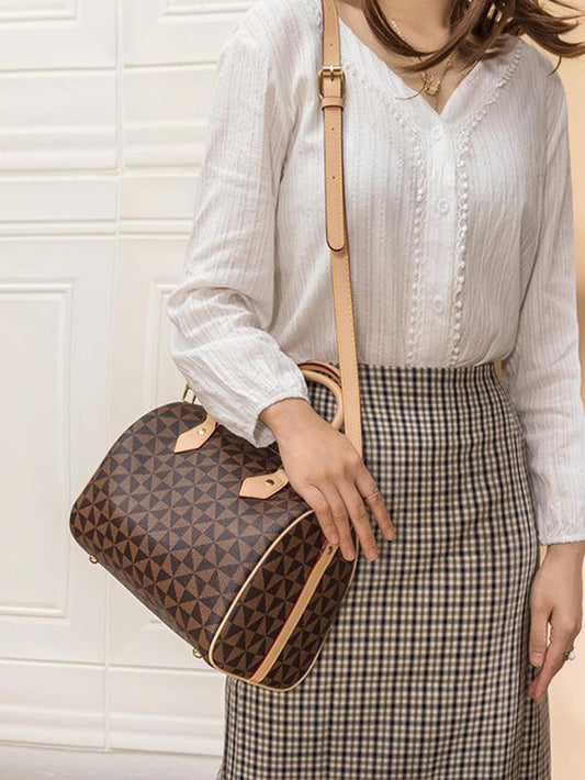 Fashionable Geometric Pattern Crossbody Bag, Lightweight Zipper Shoulder Bag with Adjustable Strap, Trendy All-Match Commuter Bag for Daily Used, Purse Women, Unique Bags, Everyday Bags, Sling Purse, Mother'S Day Gift