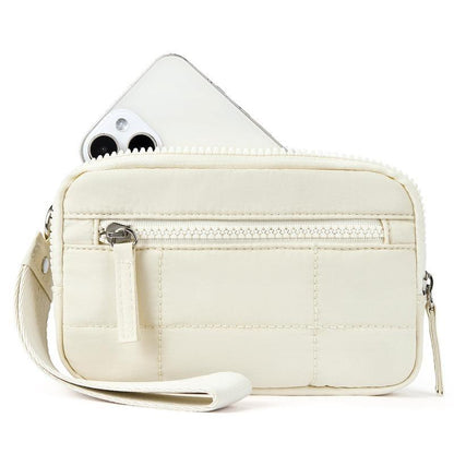 Women'S Solid Color Storage Zipper Wallet, Daily Lightweight Waterproof Mobile Phone Wallet, Nylon Crossbody Card Holder and Coin Purse Storage Bag with Zipper Pocket, Shopping, Travel, Fitness Essential Lightweight Wallet Durable and Elegant Clutch