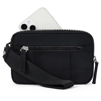 Women'S Solid Color Storage Zipper Wallet, Daily Lightweight Waterproof Mobile Phone Wallet, Nylon Crossbody Card Holder and Coin Purse Storage Bag with Zipper Pocket, Shopping, Travel, Fitness Essential Lightweight Wallet Durable and Elegant Clutch