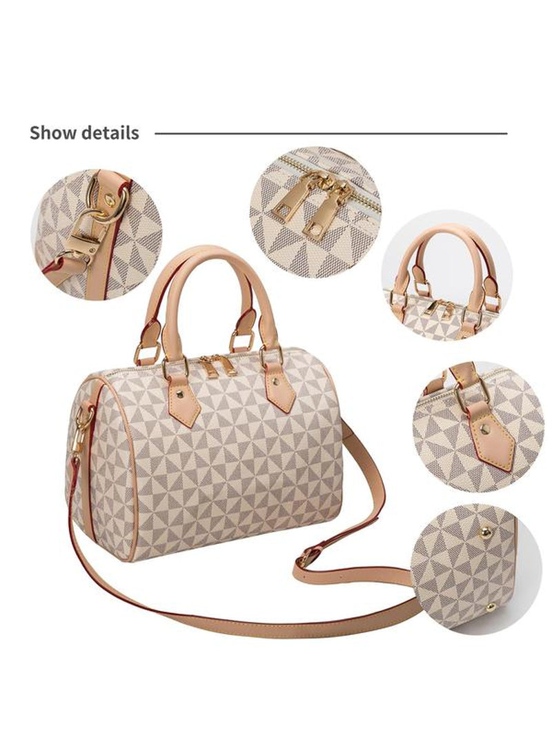 Fashionable Geometric Pattern Crossbody Bag, Lightweight Zipper Shoulder Bag with Adjustable Strap, Trendy All-Match Commuter Bag for Daily Used, Purse Women, Unique Bags, Everyday Bags, Sling Purse, Mother'S Day Gift