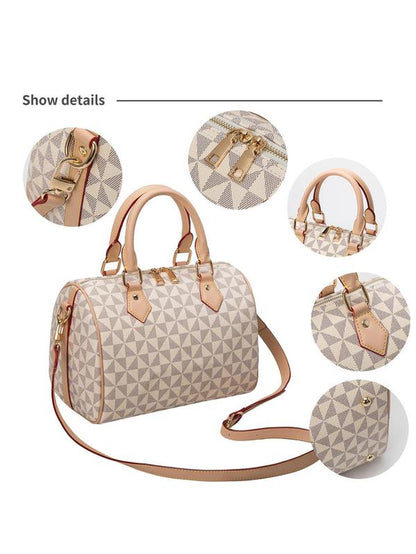 Fashionable Geometric Pattern Crossbody Bag, Lightweight Zipper Shoulder Bag with Adjustable Strap, Trendy All-Match Commuter Bag for Daily Used, Purse Women, Unique Bags, Everyday Bags, Sling Purse, Mother'S Day Gift