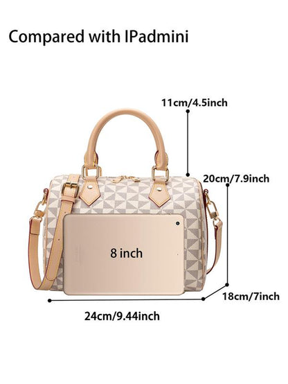 Fashionable Geometric Pattern Crossbody Bag, Lightweight Zipper Shoulder Bag with Adjustable Strap, Trendy All-Match Commuter Bag for Daily Used, Purse Women, Unique Bags, Everyday Bags, Sling Purse, Mother'S Day Gift